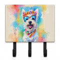 Westie Hippie Dawg Leash or Key Holder Wall Hooks, Coat Rack Wall Mount, for Hanging Keys, Towels, Aprons, Leashes