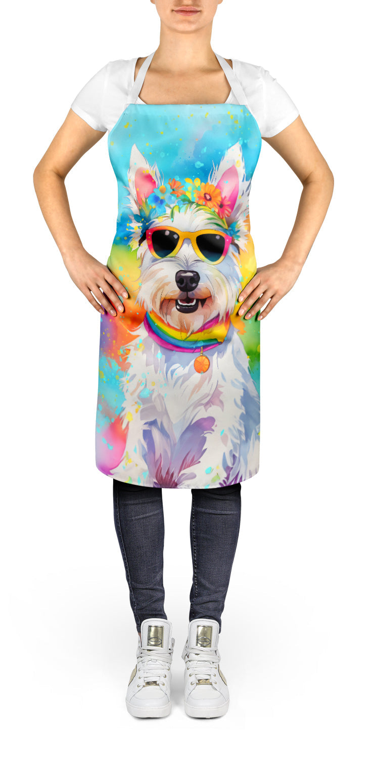 Westie Hippie Dawg Apron Cooking Kitchen Server Baking Crafts Gardening for Adult Women Men, Unisex, Large, Multicolor