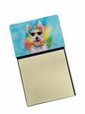 Westie Hippie Dawg Watercolor Sticky Note Holder Refillable Dispenser Desk Accessory 3x3 Pad Gift