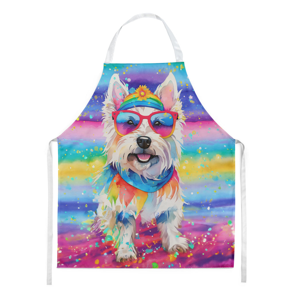 Westie Hippie Dawg Apron Cooking Kitchen Server Baking Crafts Gardening for Adult Women Men, Unisex, Large, Multicolor