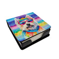 Westie Hippie Dawg PU Leather Note Paper Holder with Artist-Designed Cover, Desk Accessory, Office Gift