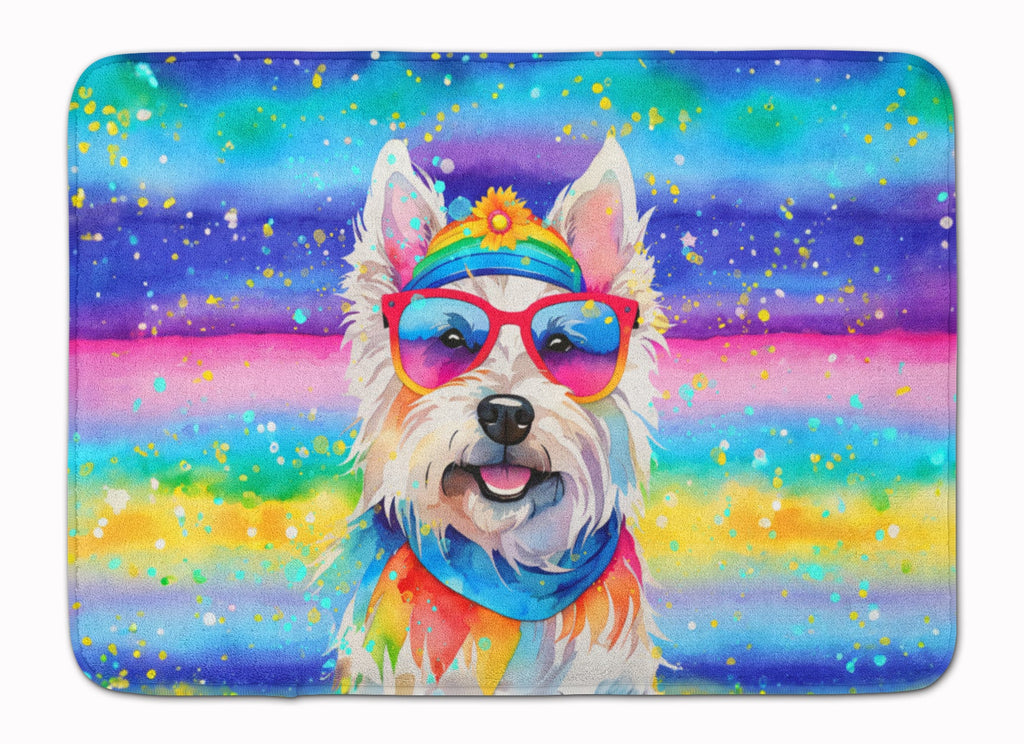 Westie Hippie Dawg Memory Foam Kitchen Mat Machine Washable Anti-Fatigue Cushion Comfort Bath or Kitchen Rug