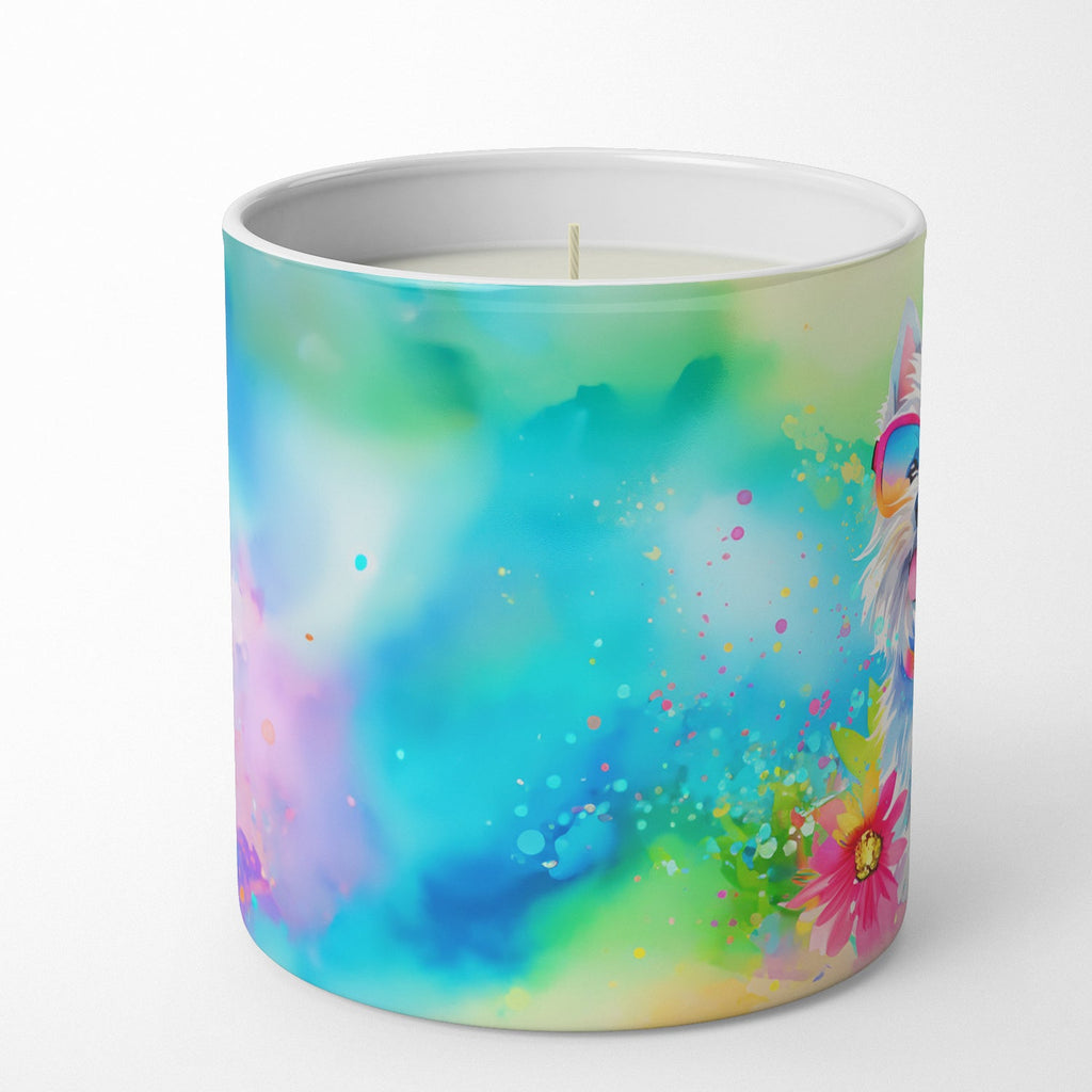 Westie Hippie Dawg Decorative Soy Candle Nature Soy Wax Essential Oil Home Decor Ideal for Bedroom Kitchen Bath Office Gift, 10 oz
