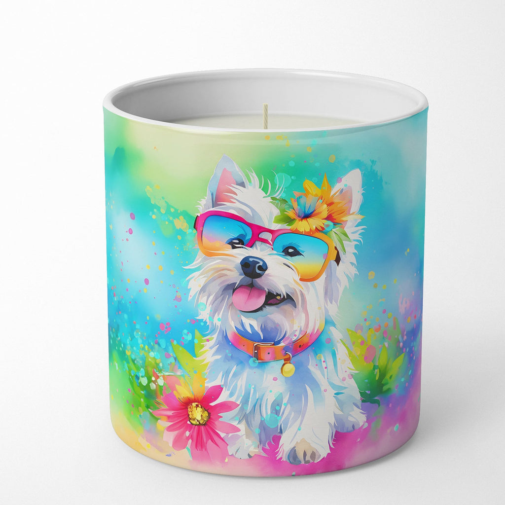 Westie Hippie Dawg Decorative Soy Candle Nature Soy Wax Essential Oil Home Decor Ideal for Bedroom Kitchen Bath Office Gift, 10 oz