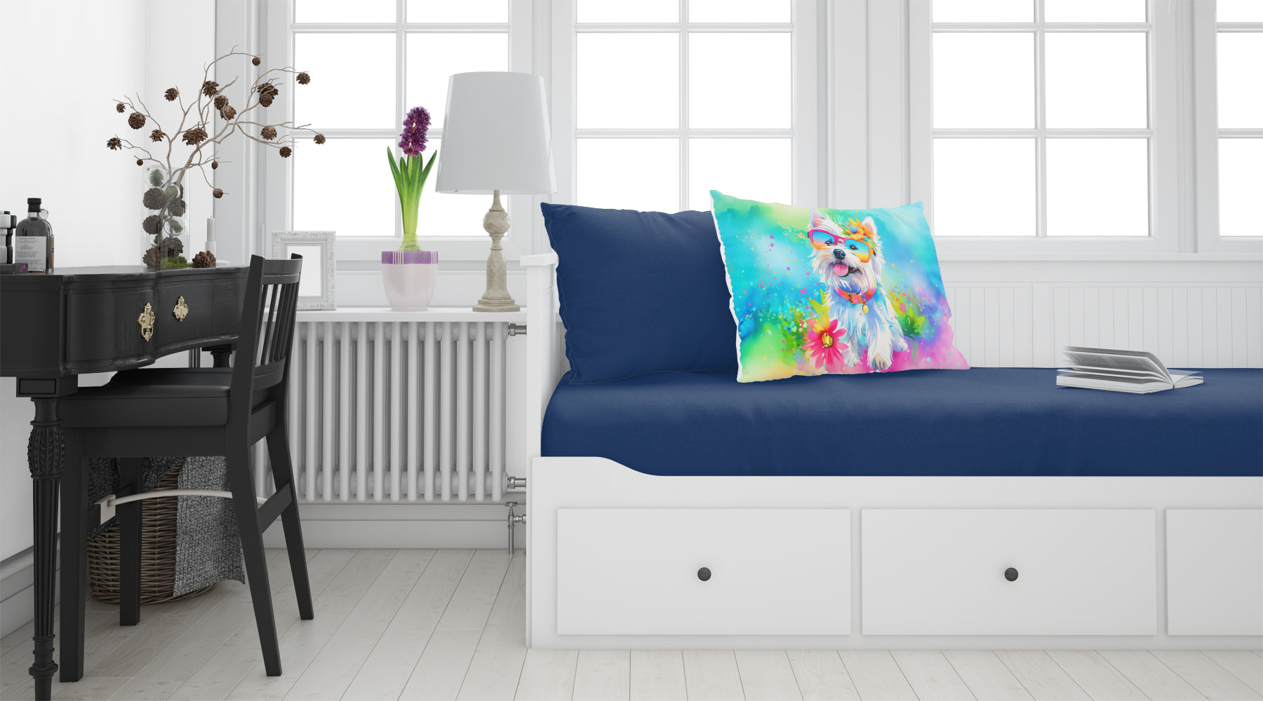 Westie Hippie Dawg Standard Pillowcase Lightweight Super Soft Easy Care Decorative Artwork Pillowcase, Standard