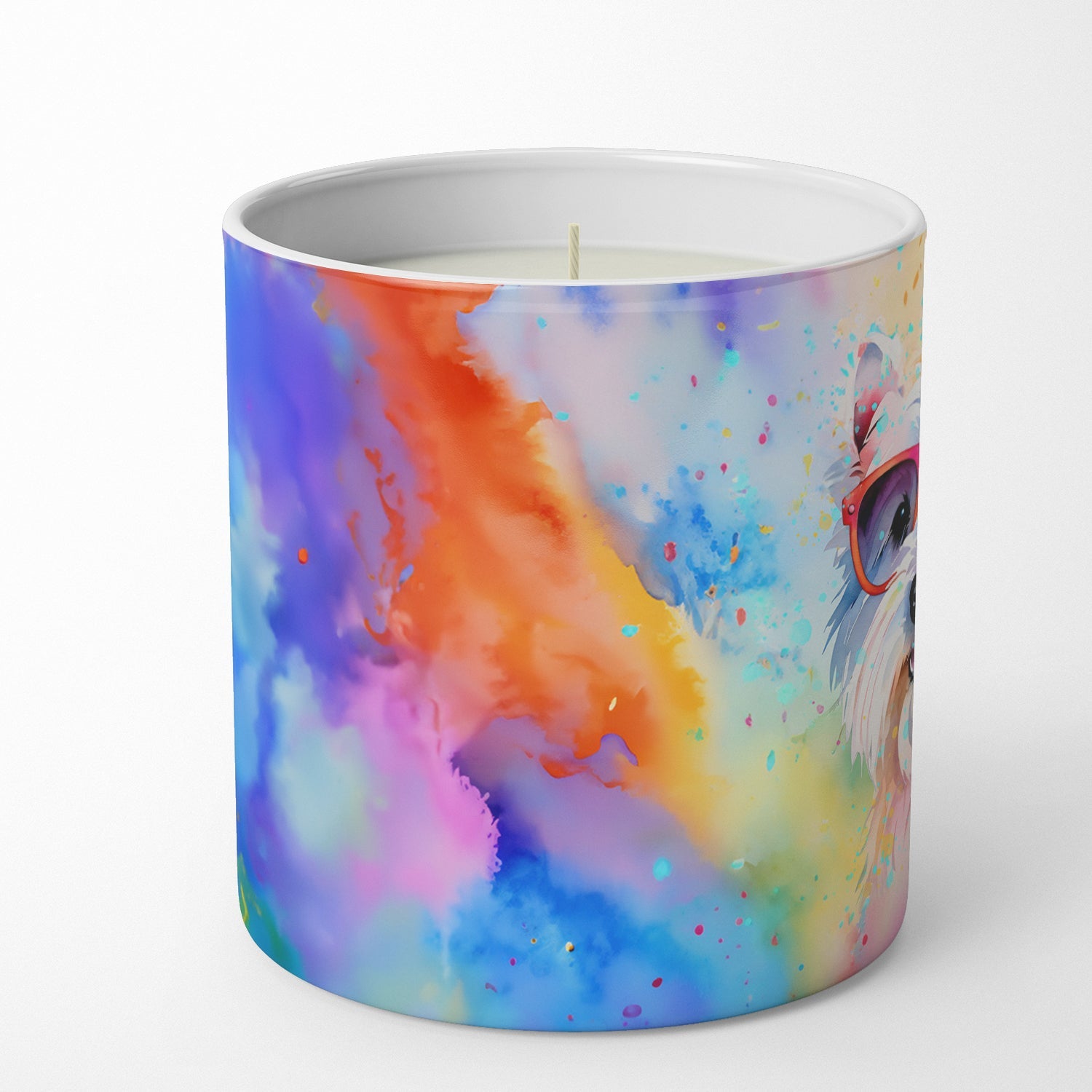 Westie Hippie Dawg Decorative Soy Candle Nature Soy Wax Essential Oil Home Decor Ideal for Bedroom Kitchen Bath Office Gift, 10 oz