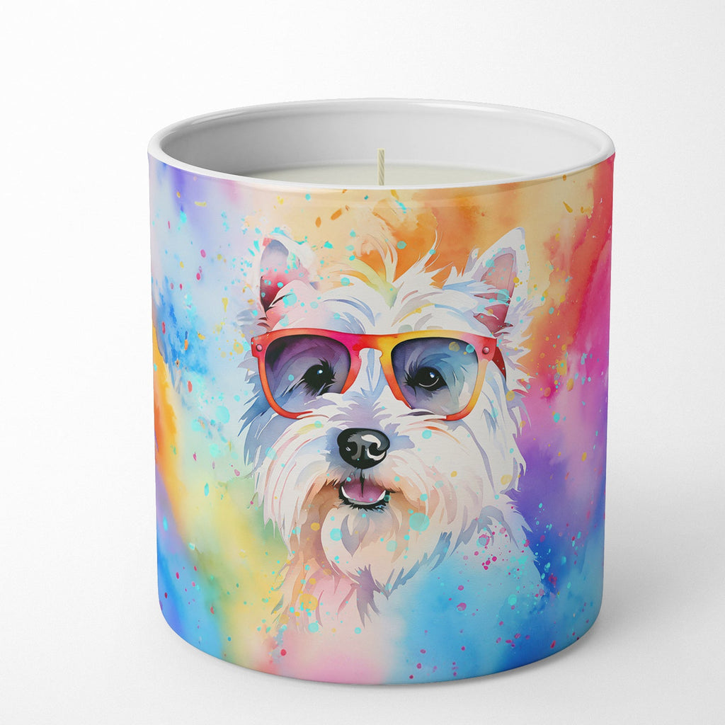 Westie Hippie Dawg Decorative Soy Candle Nature Soy Wax Essential Oil Home Decor Ideal for Bedroom Kitchen Bath Office Gift, 10 oz