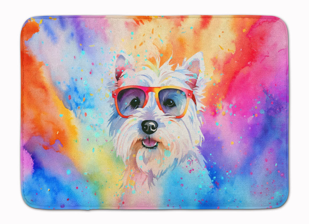 Westie Hippie Dawg Memory Foam Kitchen Mat Machine Washable Anti-Fatigue Cushion Comfort Bath or Kitchen Rug