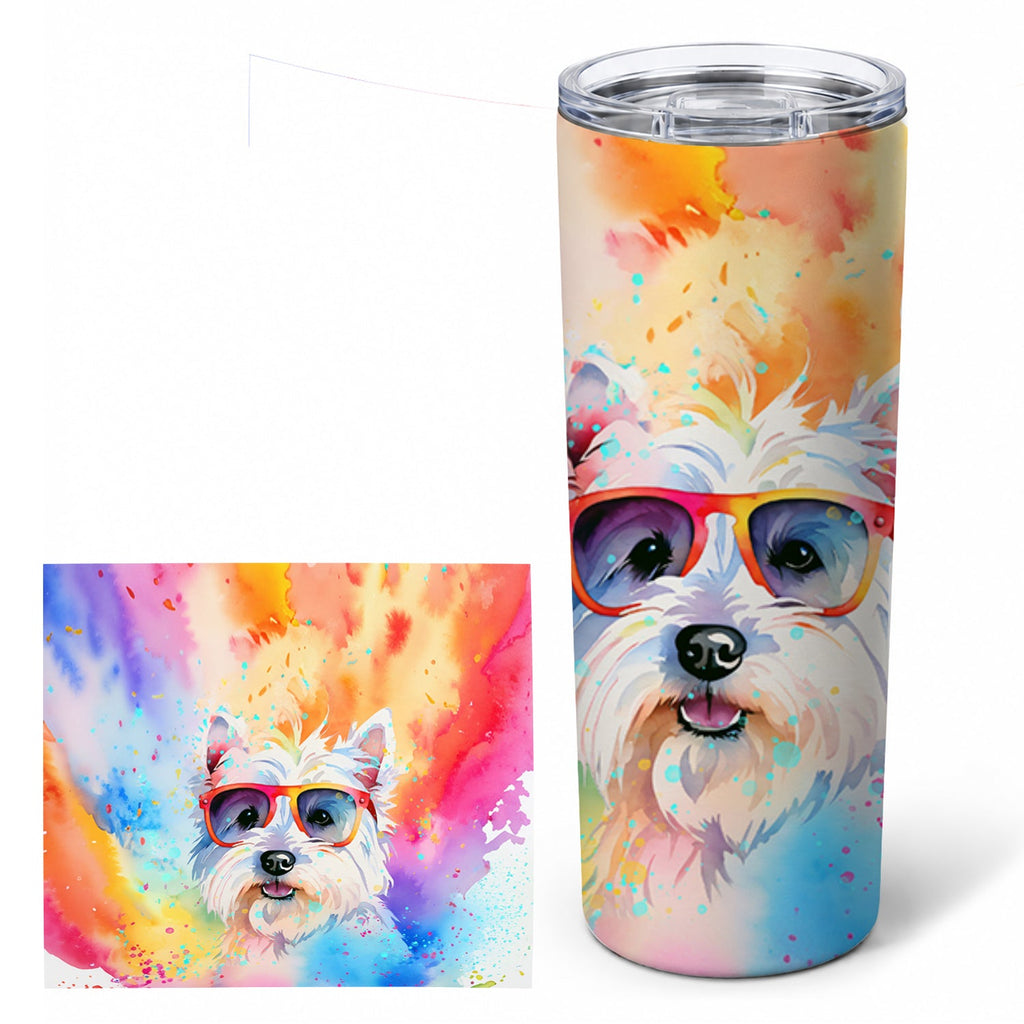 Westie Hippie Dawg Stainless Steel Skinny Tumbler 20 oz Vacuum Double Walled Reusable Insulated Travel Cup