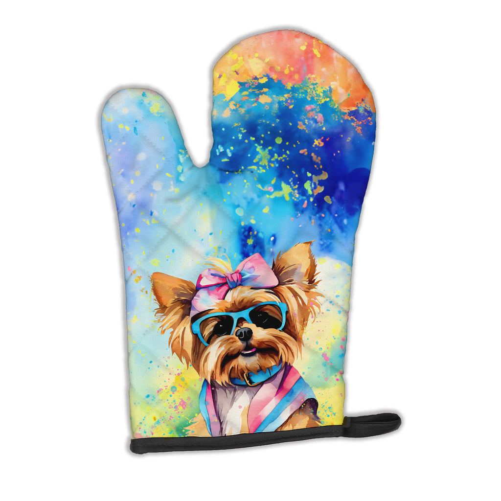 Yorkshire Terrier Hippie Dawg Oven Mitt Heat Resistant Thick Oven Mitt for Hot Pans and Oven, Kitchen Mitt Protect Hands, Cooking Baking Glove