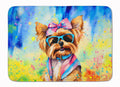 Yorkshire Terrier Hippie Dawg Memory Foam Kitchen Mat Machine Washable Anti-Fatigue Cushion Comfort Bath or Kitchen Rug