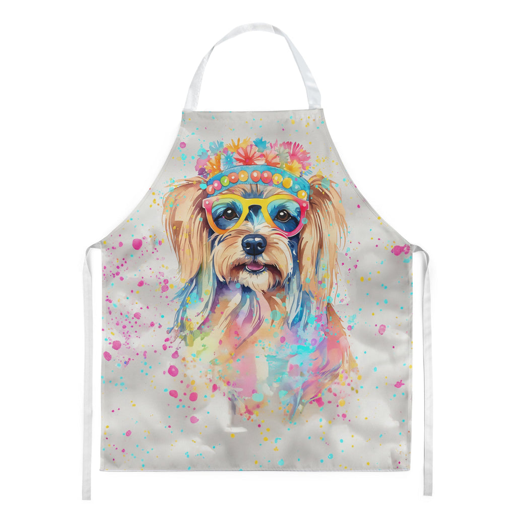 Yorkshire Terrier Hippie Dawg Apron Cooking Kitchen Server Baking Crafts Gardening for Adult Women Men, Unisex, Large, Multicolor