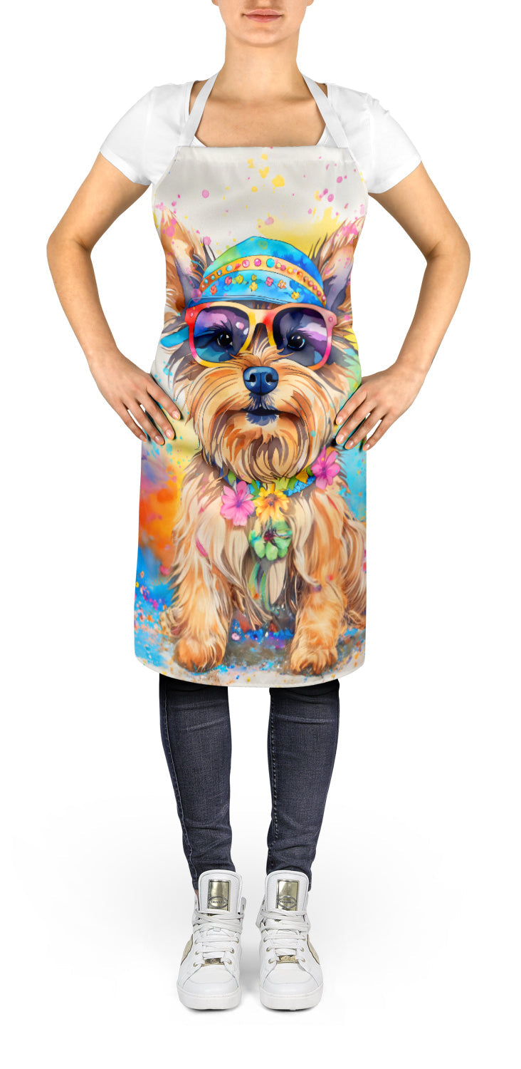 Yorkshire Terrier Hippie Dawg Apron Cooking Kitchen Server Baking Crafts Gardening for Adult Women Men, Unisex, Large, Multicolor