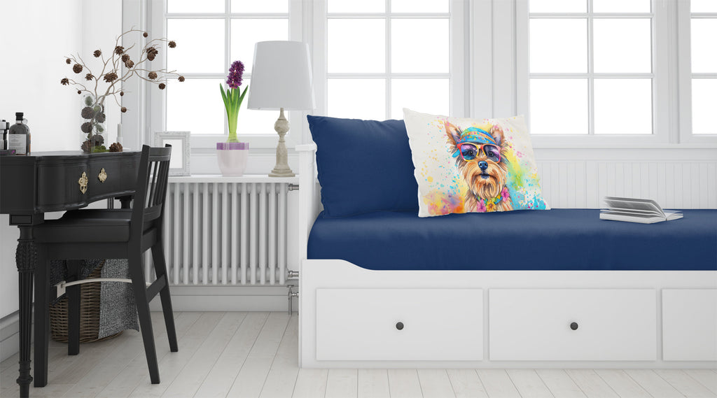 Yorkshire Terrier Hippie Dawg Standard Pillowcase Lightweight Super Soft Easy Care Decorative Artwork Pillowcase, Standard