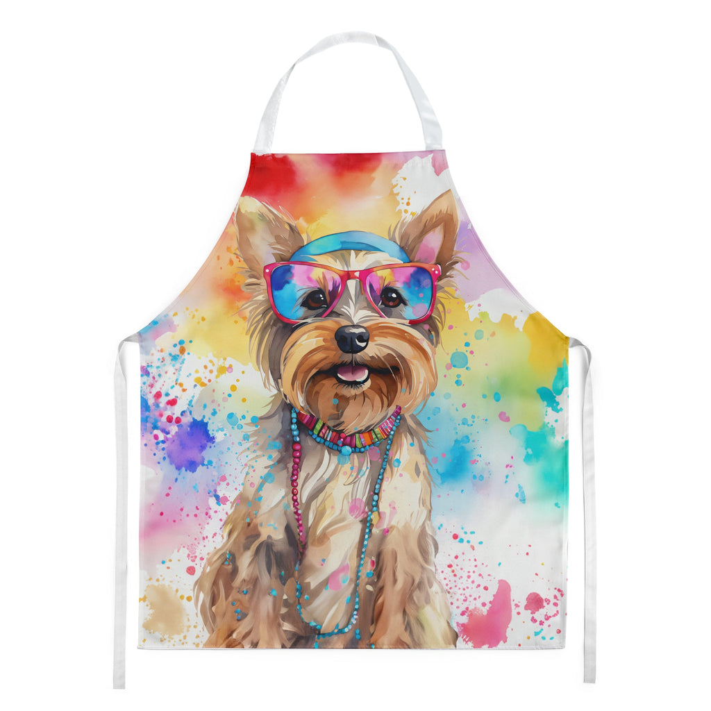 Yorkshire Terrier Hippie Dawg Apron Cooking Kitchen Server Baking Crafts Gardening for Adult Women Men, Unisex, Large, Multicolor