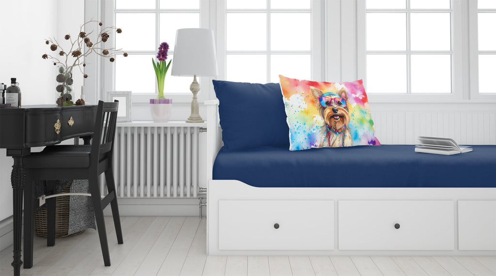 Yorkshire Terrier Hippie Dawg Standard Pillowcase Lightweight Super Soft Easy Care Decorative Artwork Pillowcase, Standard