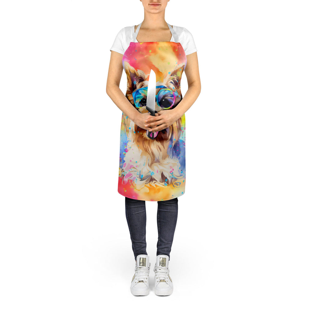 Yorkshire Terrier Hippie Dawg Apron Cooking Kitchen Server Baking Crafts Gardening for Adult Women Men, Unisex, Large, Multicolor