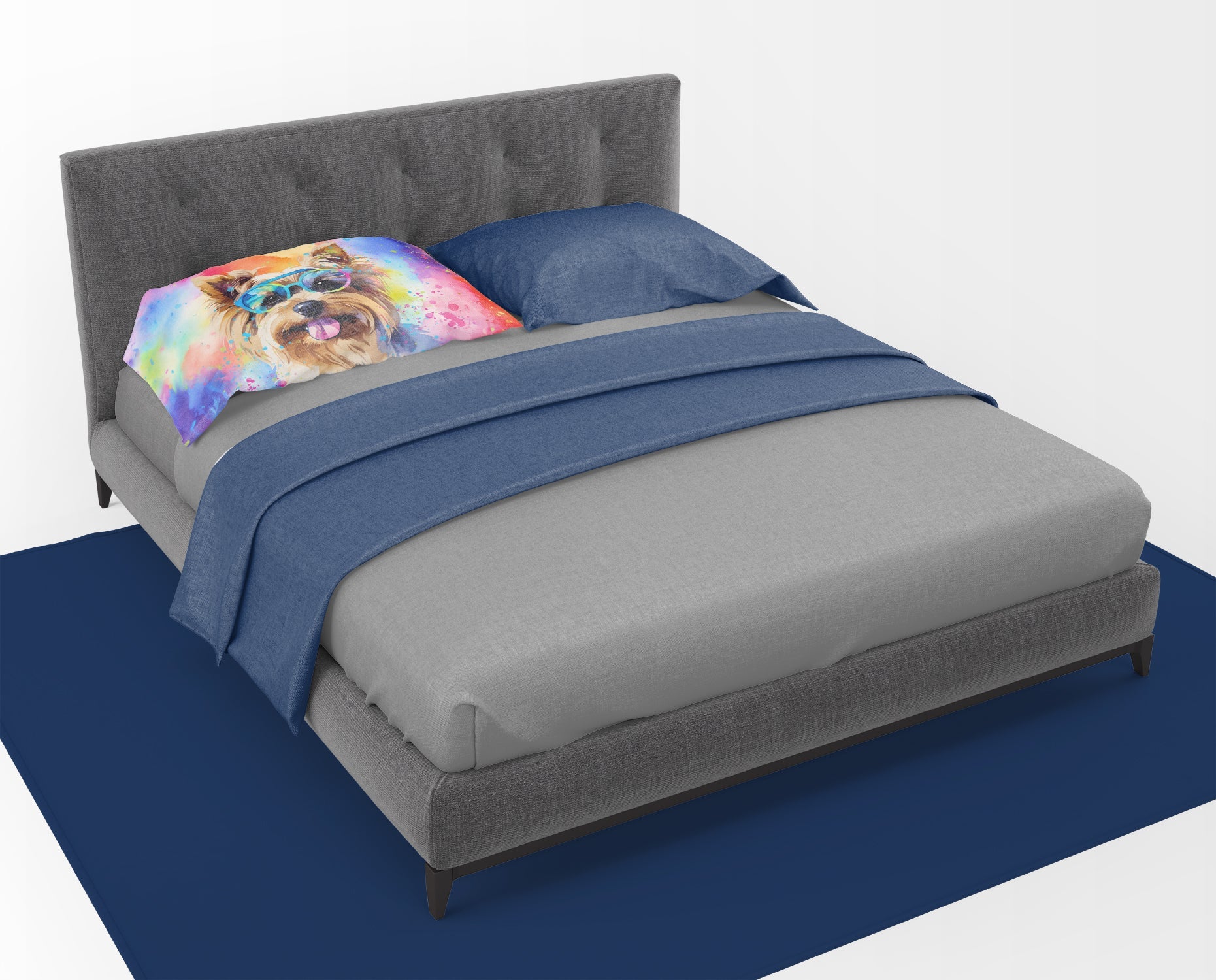 Yorkshire Terrier Hippie Dawg Standard Pillowcase Lightweight Super Soft Easy Care Decorative Artwork Pillowcase, Standard