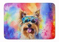 Yorkshire Terrier Hippie Dawg Memory Foam Kitchen Mat Machine Washable Anti-Fatigue Cushion Comfort Bath or Kitchen Rug