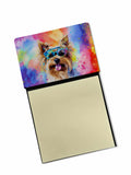 Yorkshire Terrier Hippie Dawg Watercolor Sticky Note Holder Refillable Dispenser Desk Accessory 3x3 Pad Gift