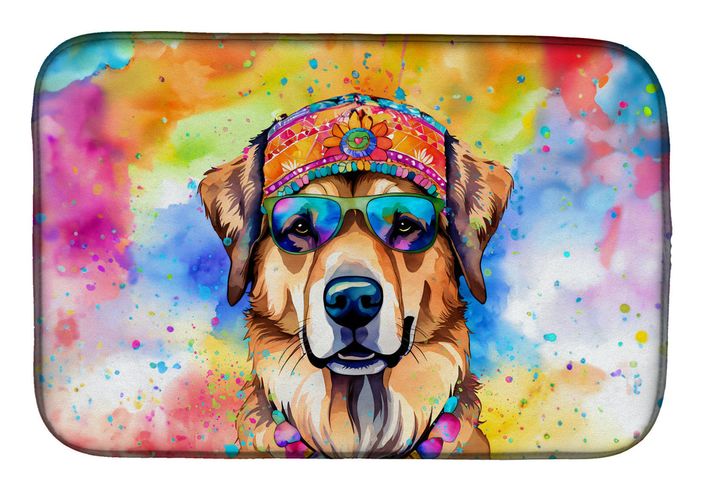 Hippie Dawg Dish Drying Mat Absorbent Dish Drying Mat Pad for Kitchen Counter Dish Drainer Mat for Countertop, 14 x 21", Multicolor