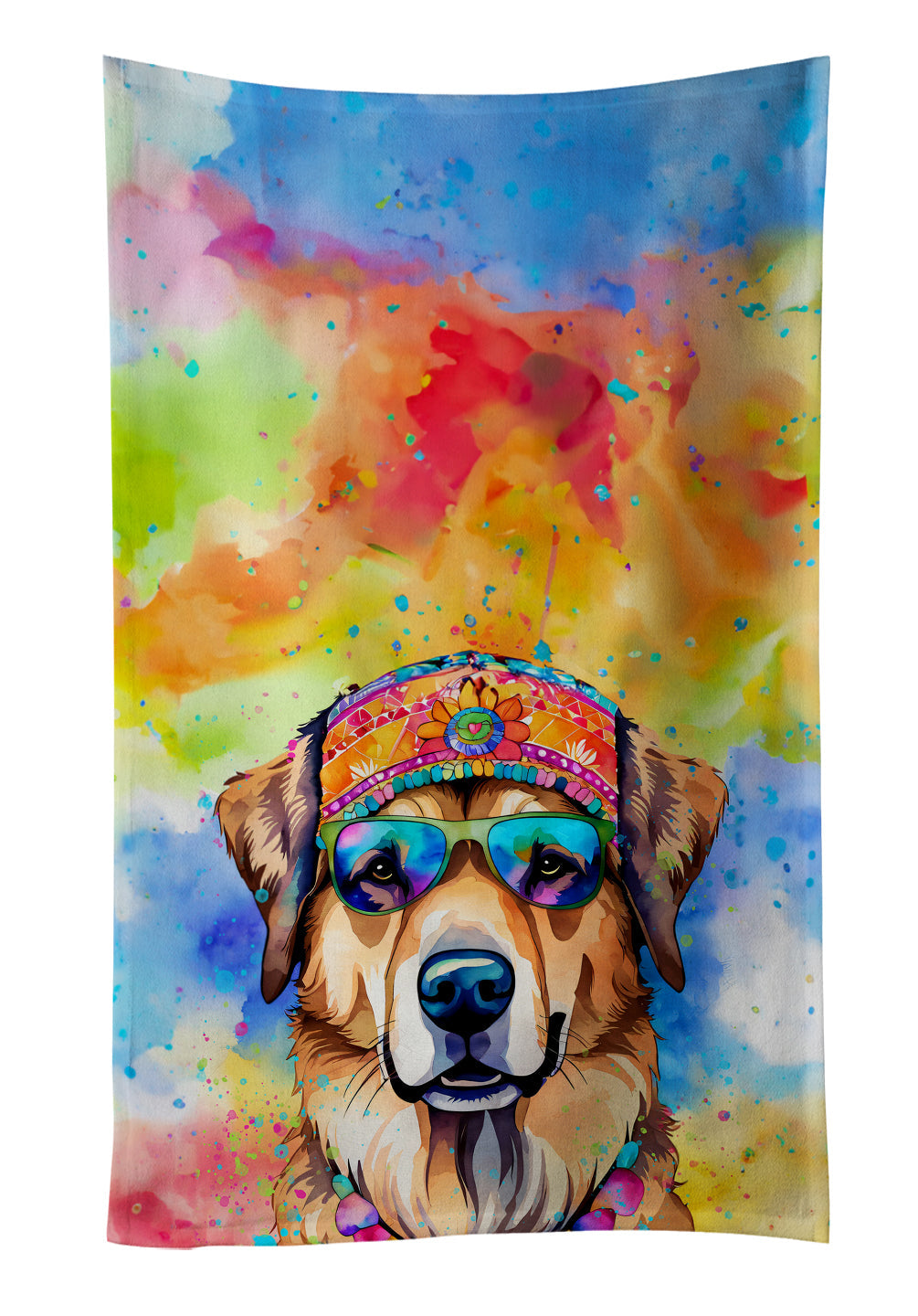 Hippie Dawg Kitchen Towel Velour Plush Front and Cotton Loop Back Machine Washable