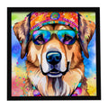 Hippie Dawg Framed Metal Print Bathroom, Kitchen, Office, Home Decor Wall Art Ready to Hang, Square, 8X8