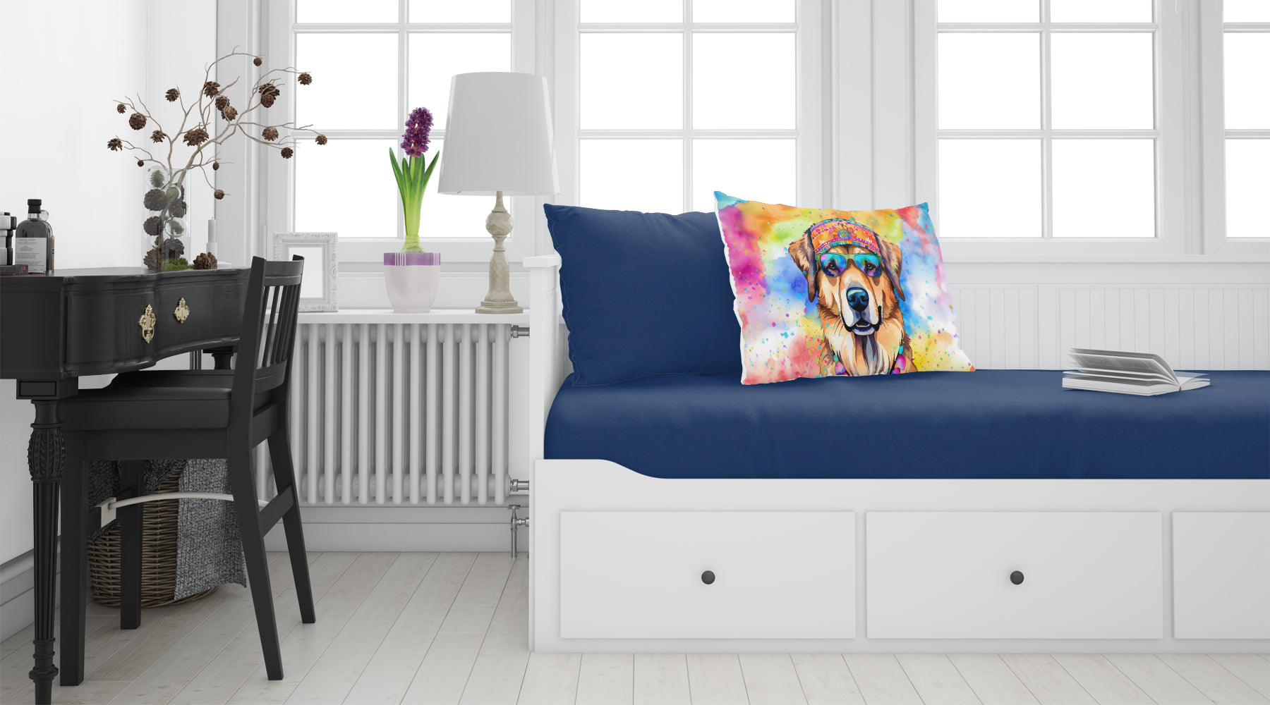 Hippie Dawg Standard Pillowcase Lightweight Super Soft Easy Care Decorative Artwork Pillowcase, Standard