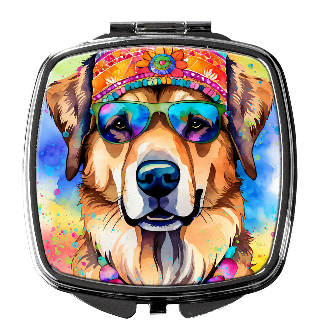 Hippie Dawg Compact Mirror Decorative Travel Makeup Mirror for Women Girls Gifts Pocket Makeup Mirror Folding Handheld