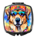 Hippie Dawg Compact Mirror Decorative Travel Makeup Mirror for Women Girls Gifts Pocket Makeup Mirror Folding Handheld