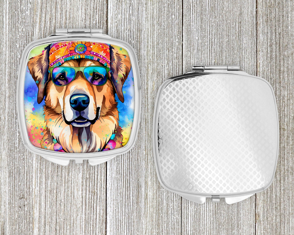 Hippie Dawg Compact Mirror Decorative Travel Makeup Mirror for Women Girls Gifts Pocket Makeup Mirror Folding Handheld
