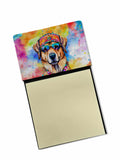 Hippie Dawg Watercolor Sticky Note Holder Refillable Dispenser Desk Accessory 3x3 Pad Gift