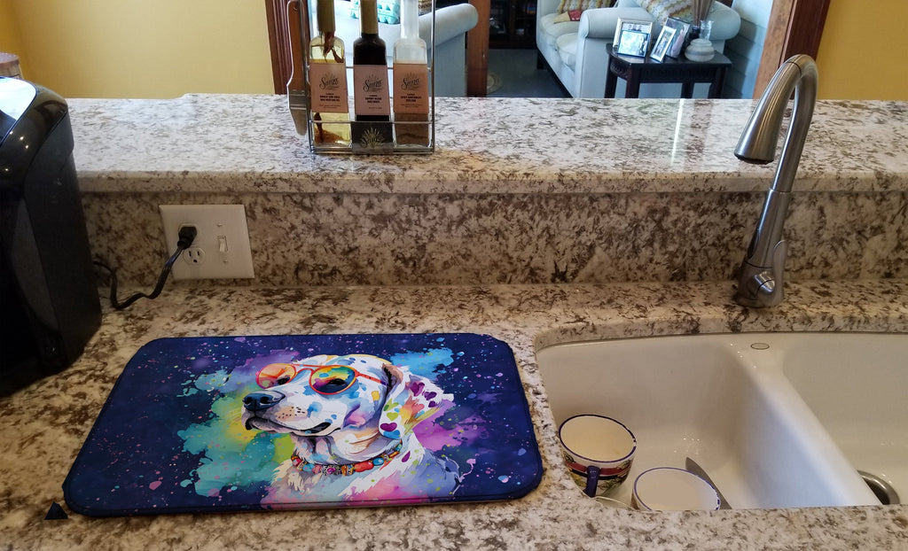 Hippie Dawg Dish Drying Mat Absorbent Dish Drying Mat Pad for Kitchen Counter Dish Drainer Mat for Countertop, 14 x 21", Multicolor