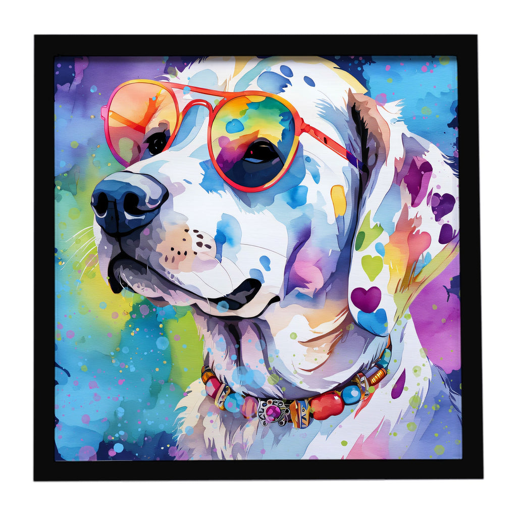 Hippie Dawg Framed Metal Print Bathroom, Kitchen, Office, Home Decor Wall Art Ready to Hang, Square, 8X8