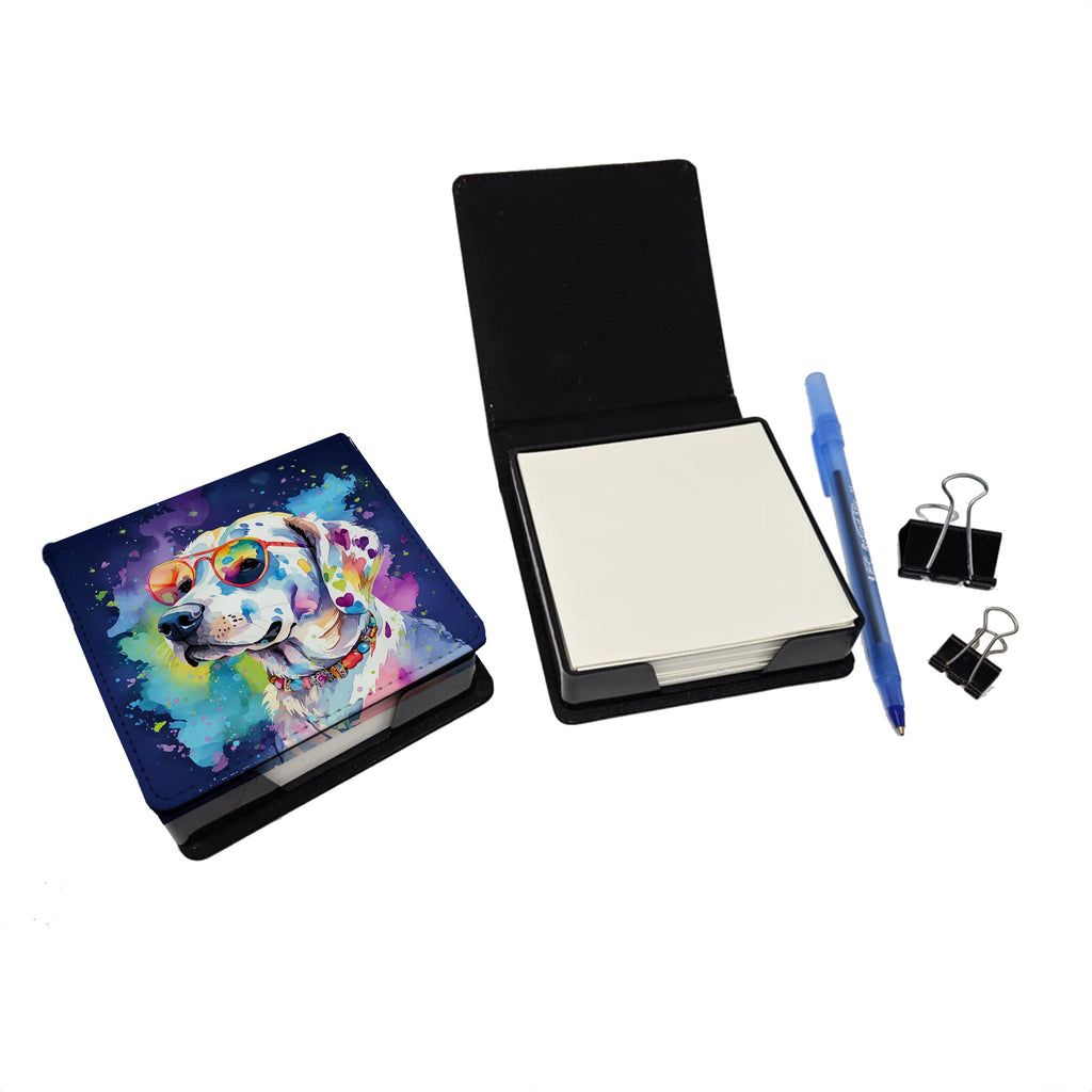 Hippie Dawg PU Leather Note Paper Holder with Artist-Designed Cover, Desk Accessory, Office Gift