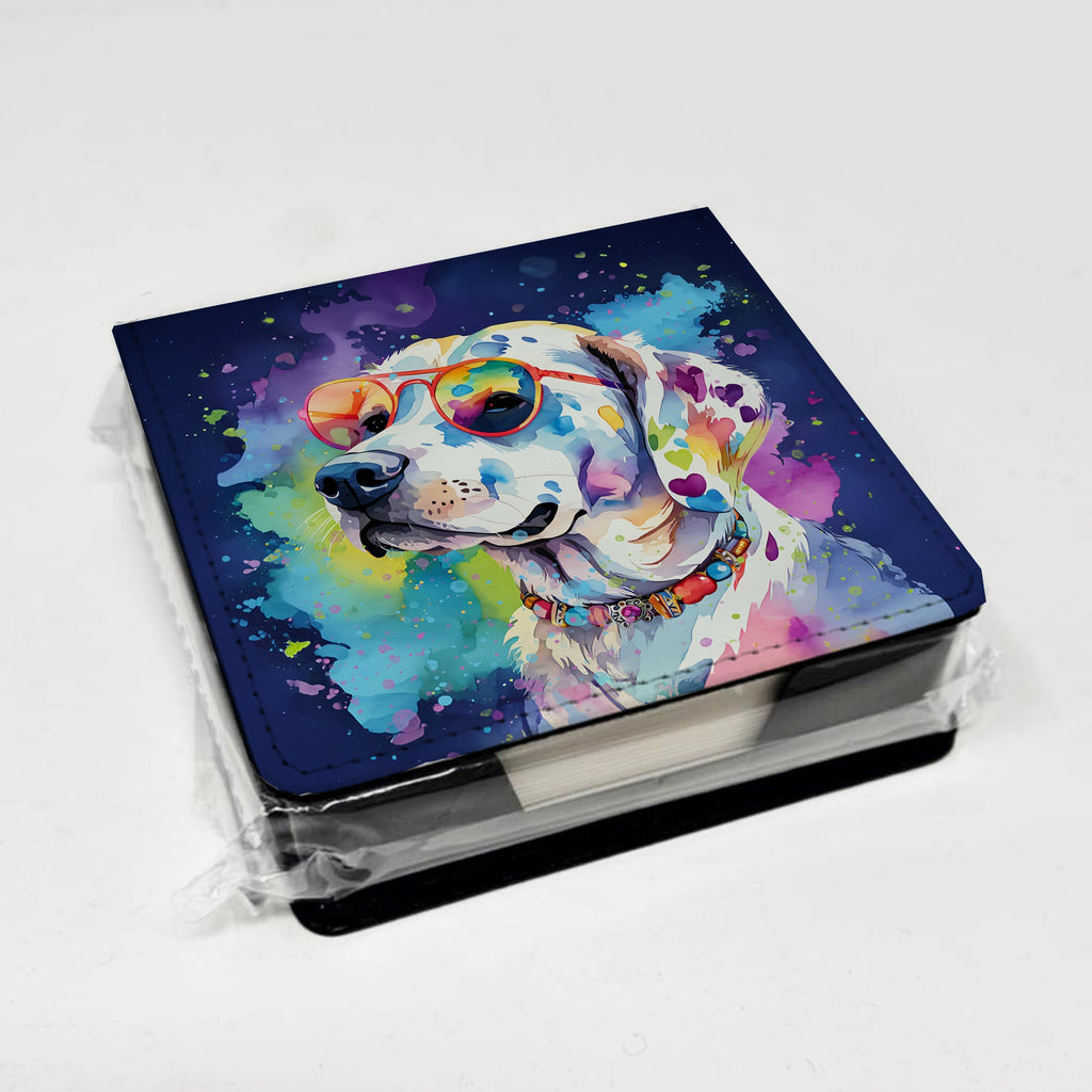 Hippie Dawg PU Leather Note Paper Holder with Artist-Designed Cover, Desk Accessory, Office Gift
