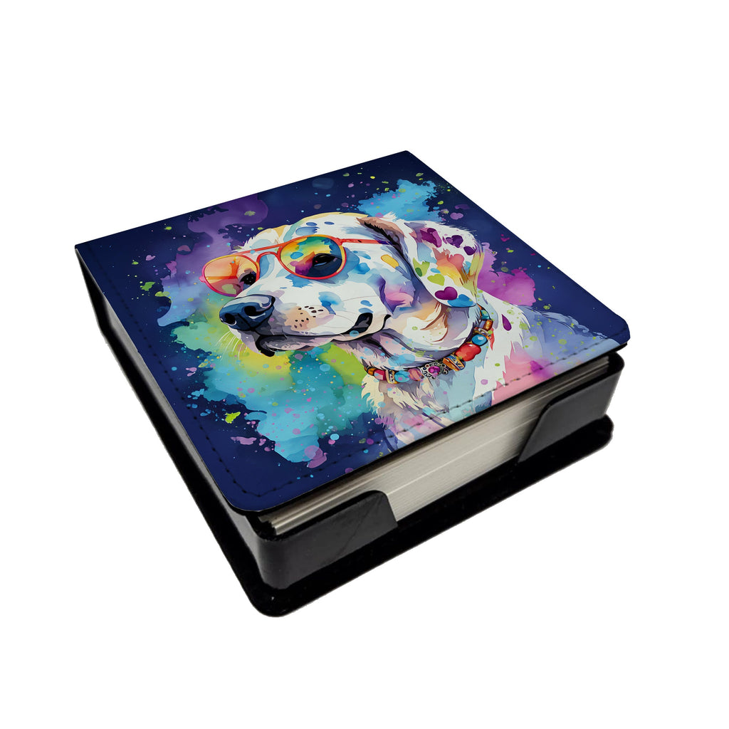 Hippie Dawg PU Leather Note Paper Holder with Artist-Designed Cover, Desk Accessory, Office Gift