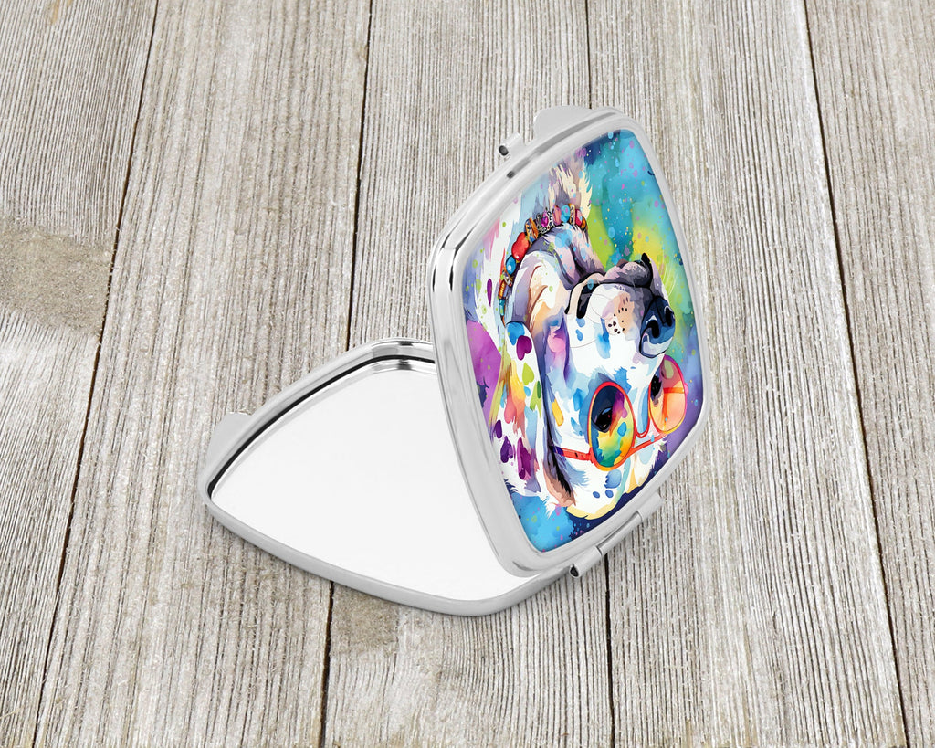 Hippie Dawg Compact Mirror Decorative Travel Makeup Mirror for Women Girls Gifts Pocket Makeup Mirror Folding Handheld