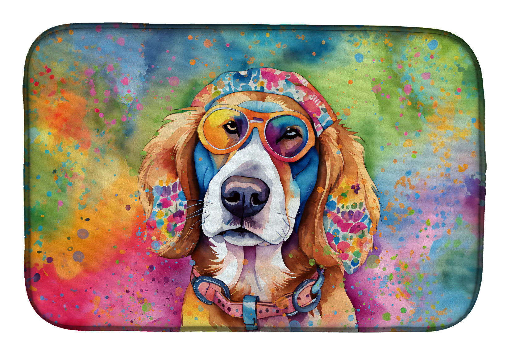Hippie Dawg Dish Drying Mat Absorbent Dish Drying Mat Pad for Kitchen Counter Dish Drainer Mat for Countertop, 14 x 21", Multicolor