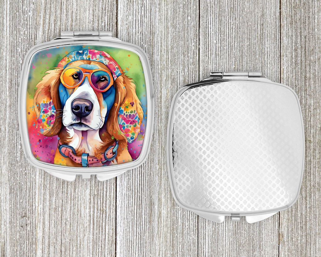 Hippie Dawg Compact Mirror Decorative Travel Makeup Mirror for Women Girls Gifts Pocket Makeup Mirror Folding Handheld