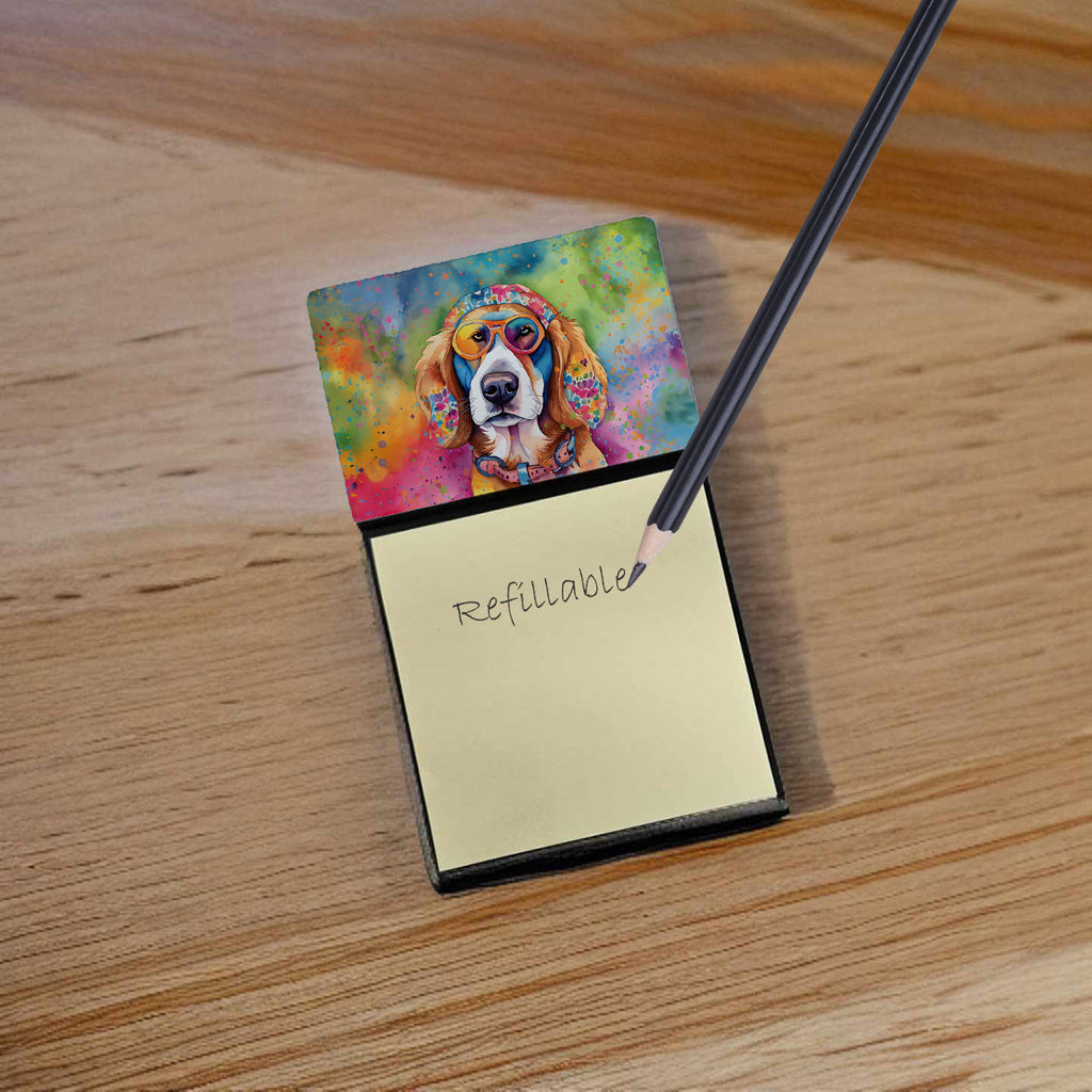 Hippie Dawg Watercolor Sticky Note Holder Refillable Dispenser Desk Accessory 3x3 Pad Gift