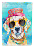 Hippie Dawg House Flag 28x40 Porch Sleeve Pole Decorative Outside Yard Banner Artwork Wall Hanging, Polyester