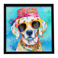 Hippie Dawg Framed Metal Print Bathroom, Kitchen, Office, Home Decor Wall Art Ready to Hang, Square, 8X8