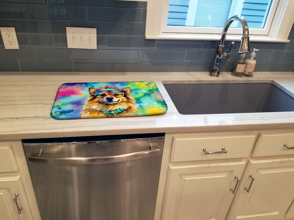 Hippie Dawg Dish Drying Mat Absorbent Dish Drying Mat Pad for Kitchen Counter Dish Drainer Mat for Countertop, 14 x 21", Multicolor