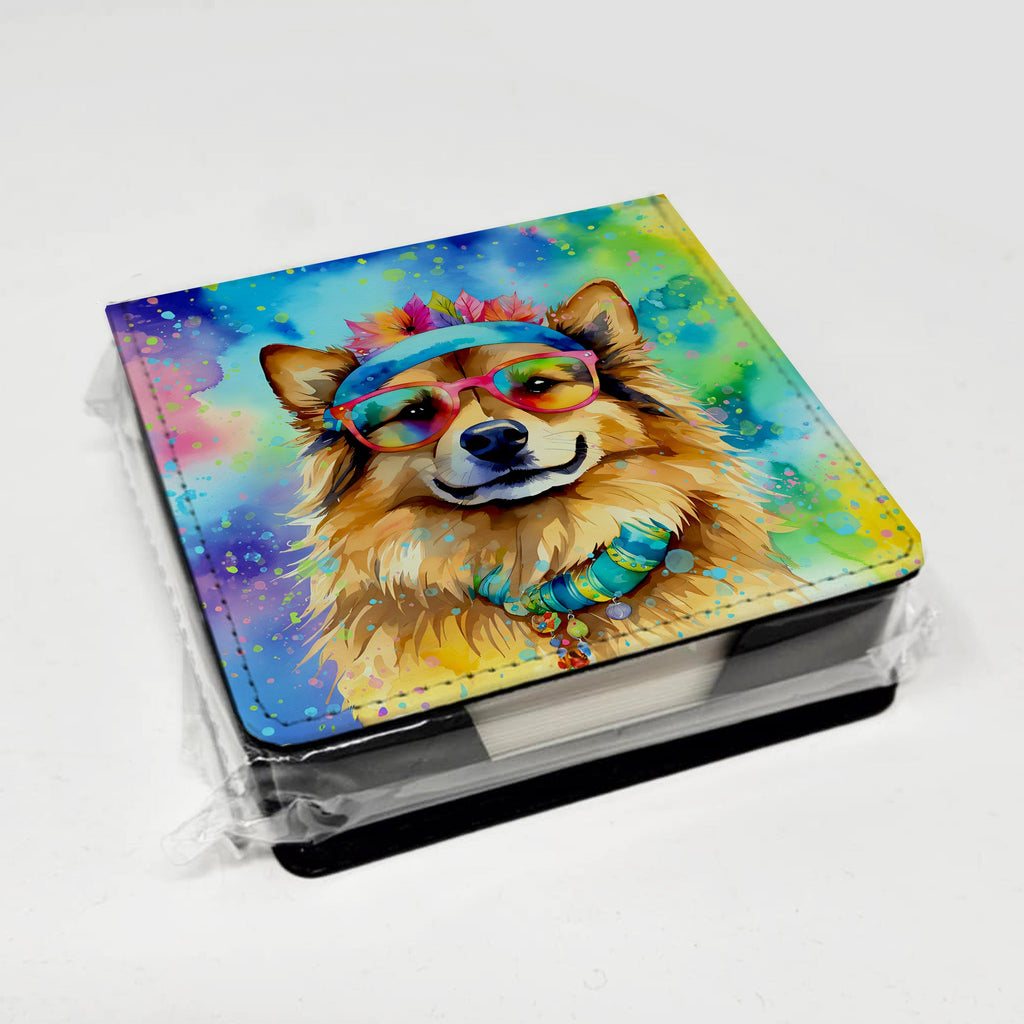 Hippie Dawg PU Leather Note Paper Holder with Artist-Designed Cover, Desk Accessory, Office Gift