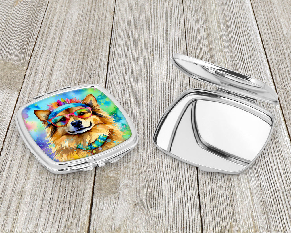Hippie Dawg Compact Mirror Decorative Travel Makeup Mirror for Women Girls Gifts Pocket Makeup Mirror Folding Handheld