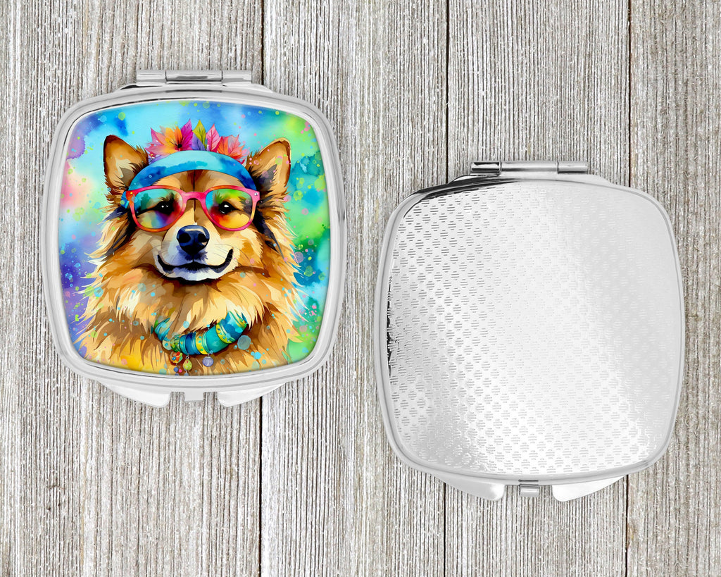 Hippie Dawg Compact Mirror Decorative Travel Makeup Mirror for Women Girls Gifts Pocket Makeup Mirror Folding Handheld