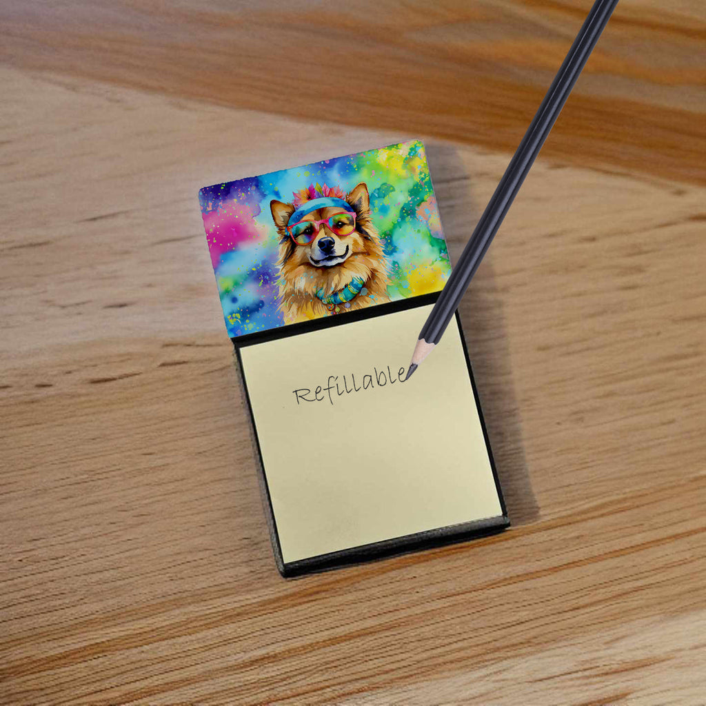Hippie Dawg Watercolor Sticky Note Holder Refillable Dispenser Desk Accessory 3x3 Pad Gift