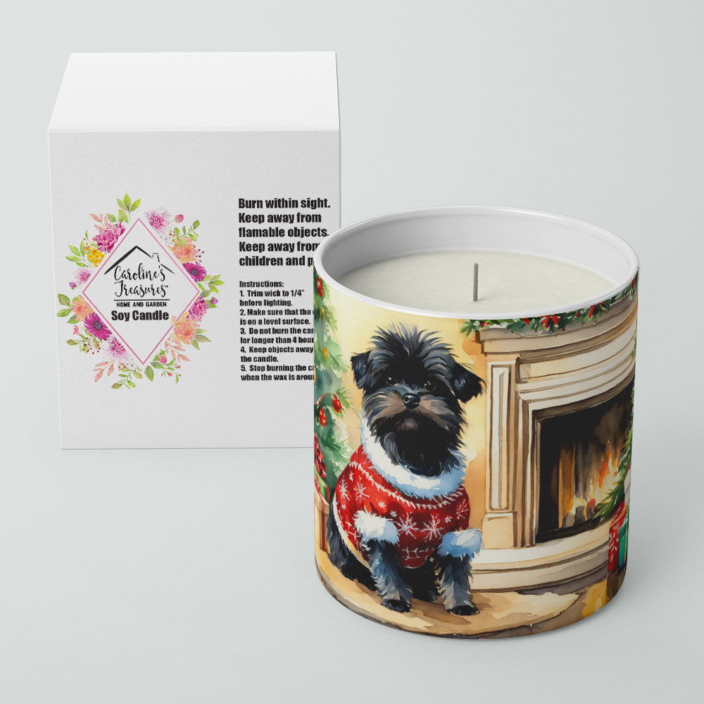 Affenpinscher Cozy Christmas Decorative Soy Candle Nature Soy Wax Essential Oil Home Decor Ideal for Bedroom Kitchen Bath Office Gift, 10 oz