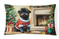 Affenpinscher Cozy Christmas Decorative Throw Pillow 12x16 Indoor Outdoor Accent Cushion, Fabric Cover with Insert for Sofa, Bed, Porch & Living Room